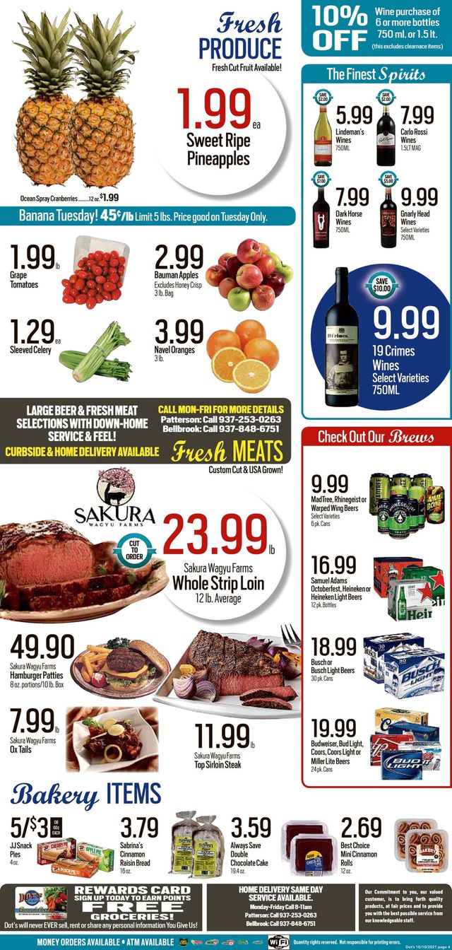 Dot's Market Ad from 10/11/2021