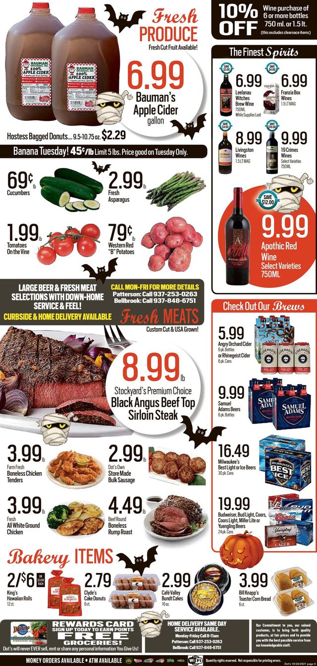 Dot's Market Ad from 10/25/2021
