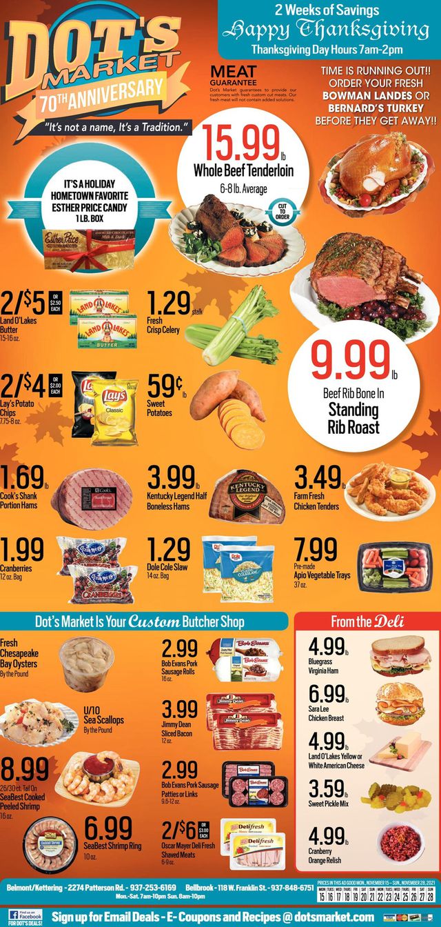 Dot's Market Ad from 11/15/2021
