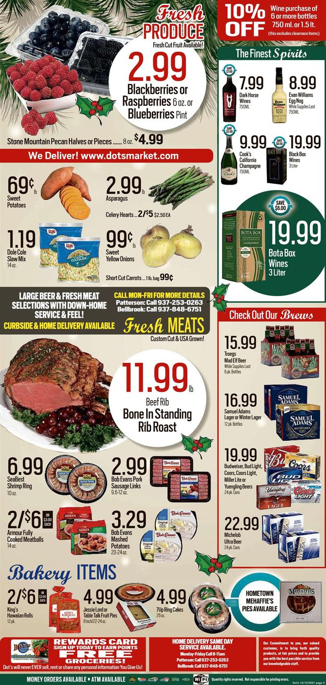 Dot's Market Ad from 12/13/2021