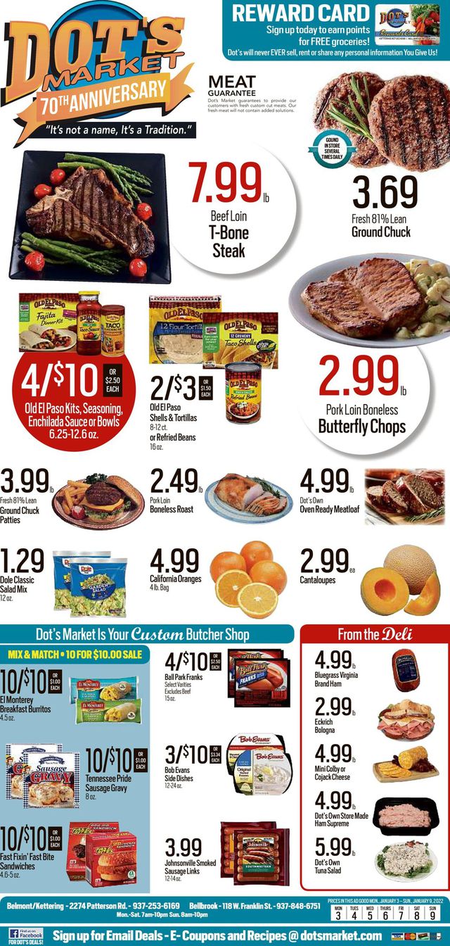 Dot's Market Ad from 01/03/2022