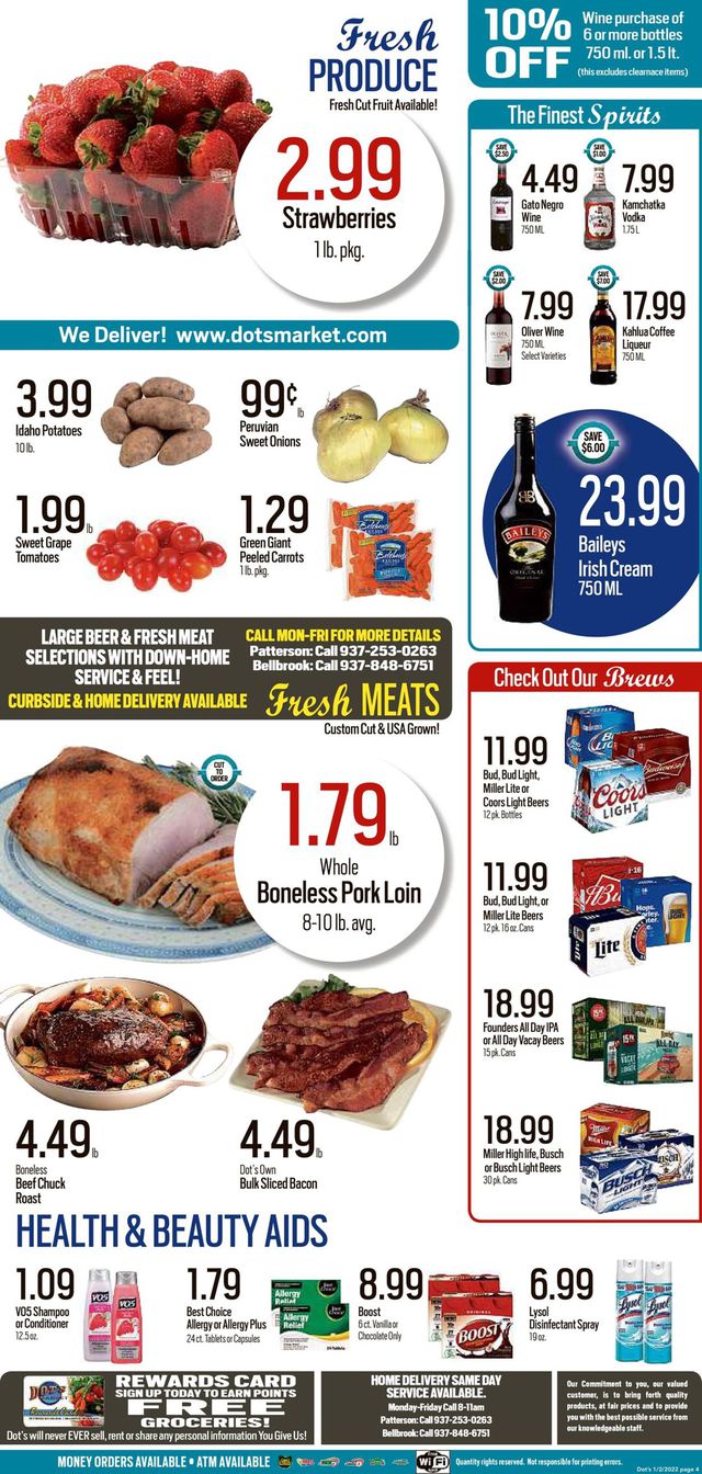 Dot's Market Ad from 01/03/2022