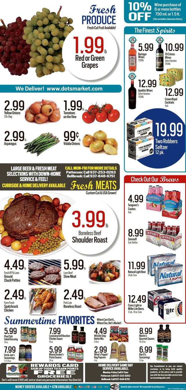 Dot's Market Ad from 07/25/2022