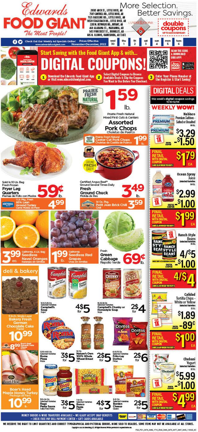 Edwards Food Giant Ad from 11/30/2022