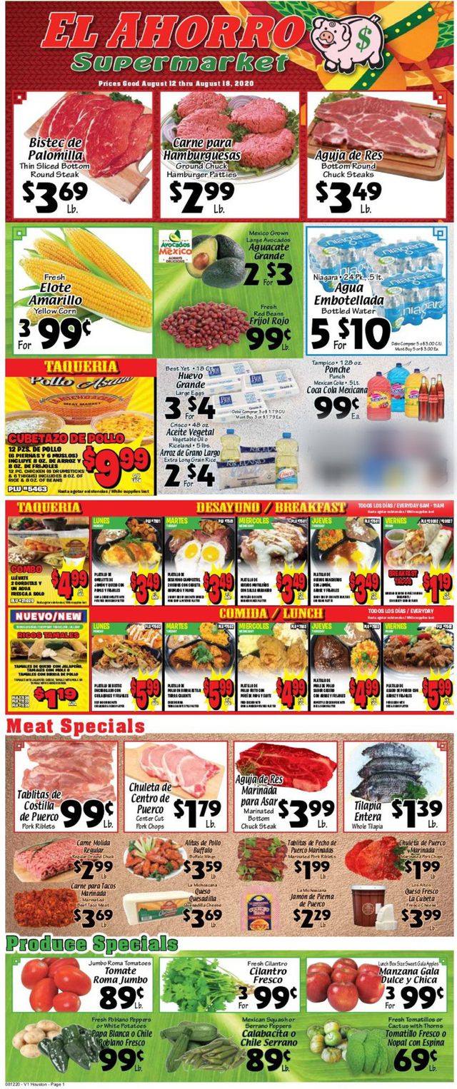 El Ahorro Supermarket Ad from 08/12/2020