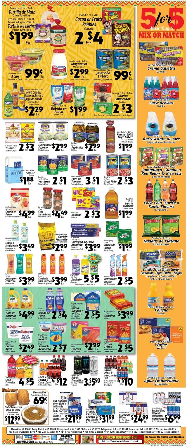 El Ahorro Supermarket Ad from 07/14/2021