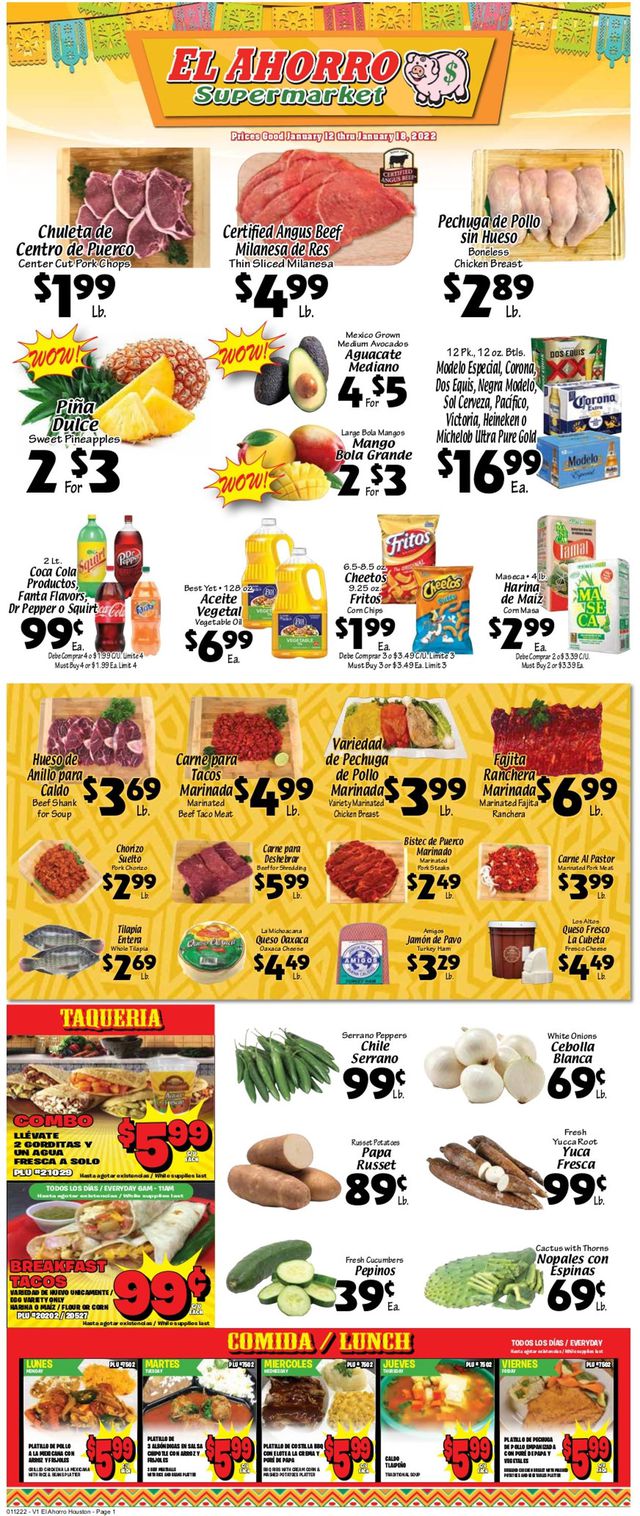 El Ahorro Supermarket Ad from 01/12/2022