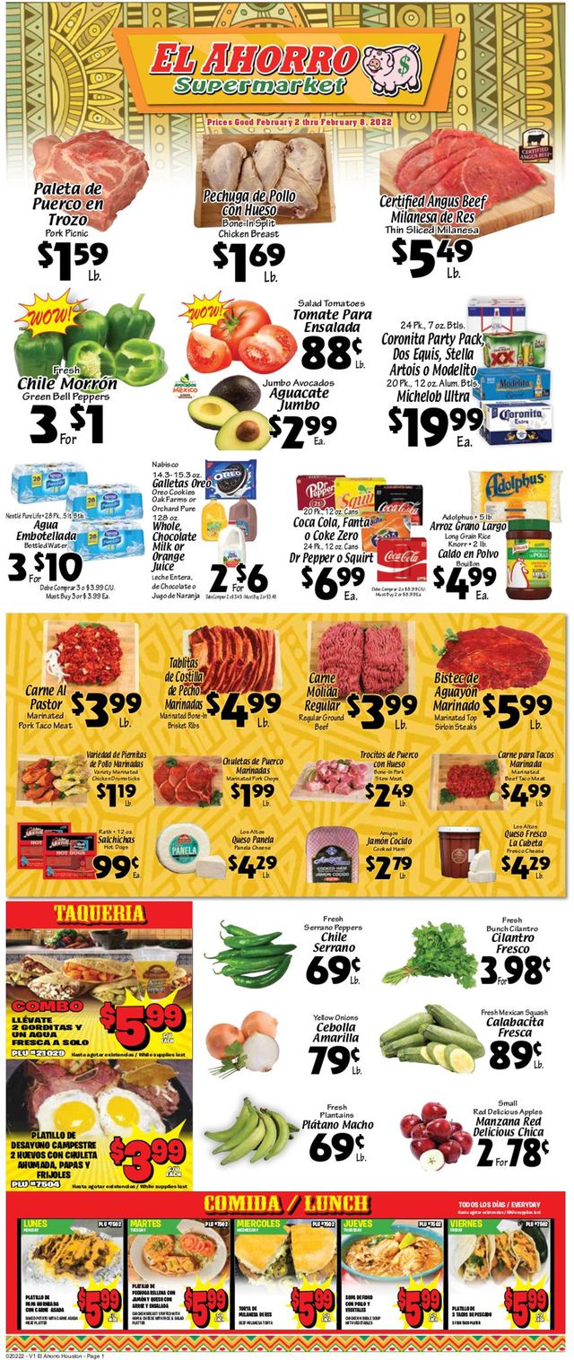 El Ahorro Supermarket Ad from 02/02/2022