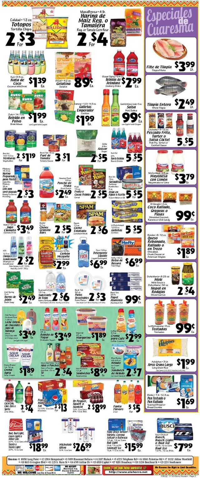 El Ahorro Supermarket Ad from 03/02/2022