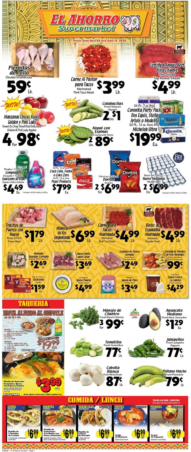 El Ahorro Supermarket Ad from 04/06/2022