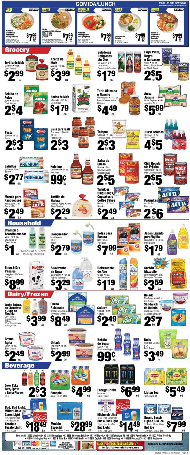 El Ahorro Supermarket Ad from 09/28/2022