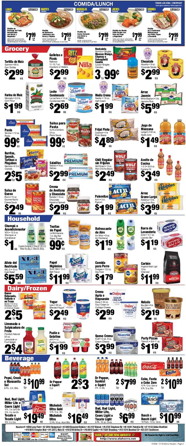 El Ahorro Supermarket Ad from 10/19/2022