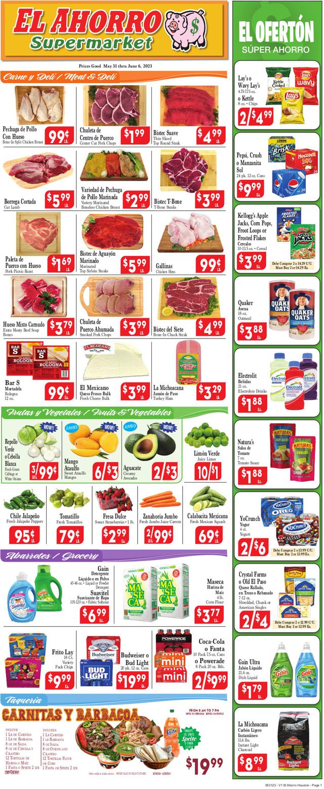 El Ahorro Supermarket Ad from 05/31/2023