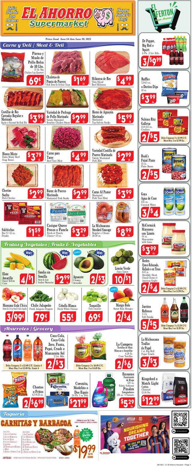El Ahorro Supermarket Ad from 06/14/2023