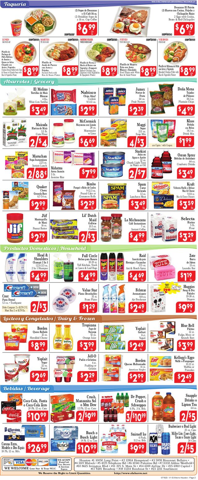 El Ahorro Supermarket Ad from 07/19/2023