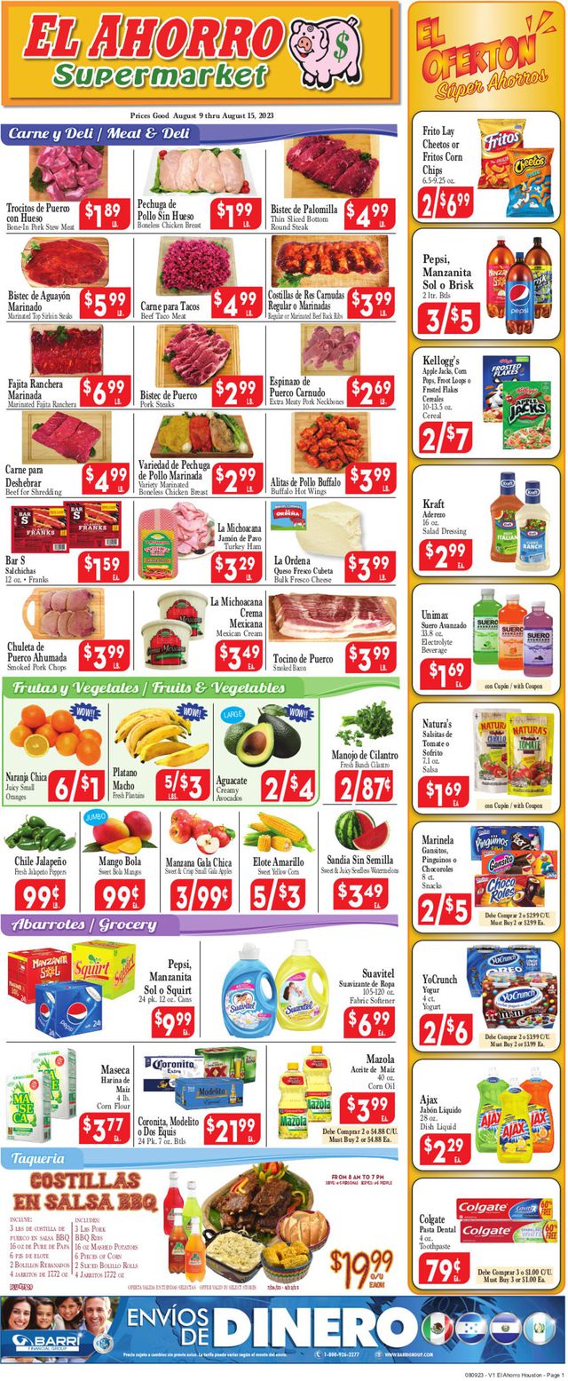 El Ahorro Supermarket Ad from 08/09/2023