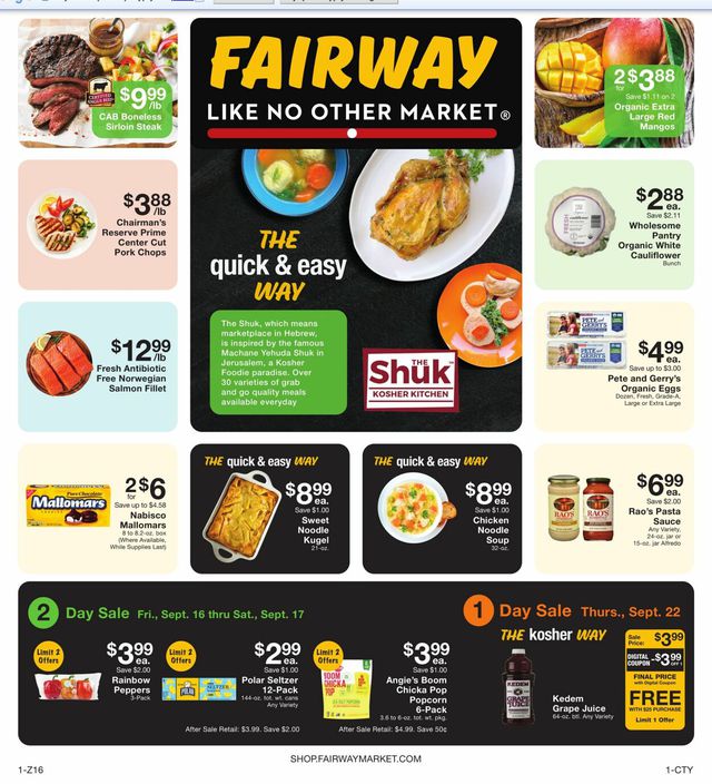 Fairway Market Ad from 09/16/2022