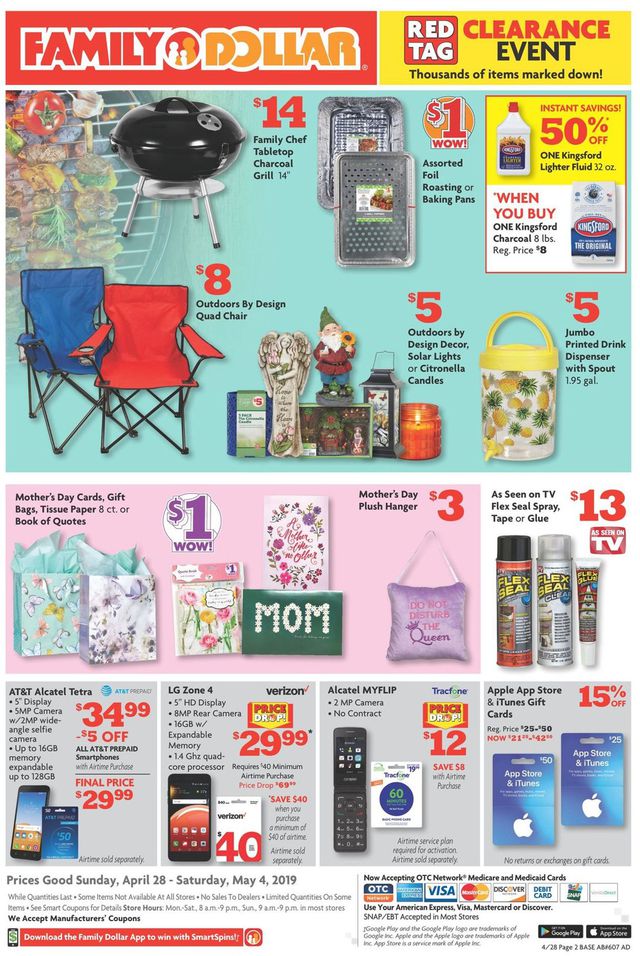 Family Dollar Ad from 04/28/2019