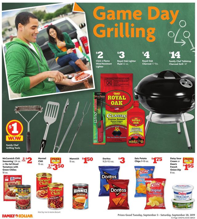Family Dollar Ad from 09/03/2019