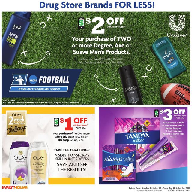 Family Dollar Ad from 10/20/2019