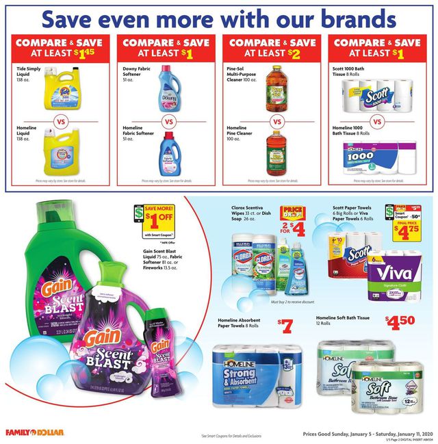 Family Dollar Ad from 01/05/2020