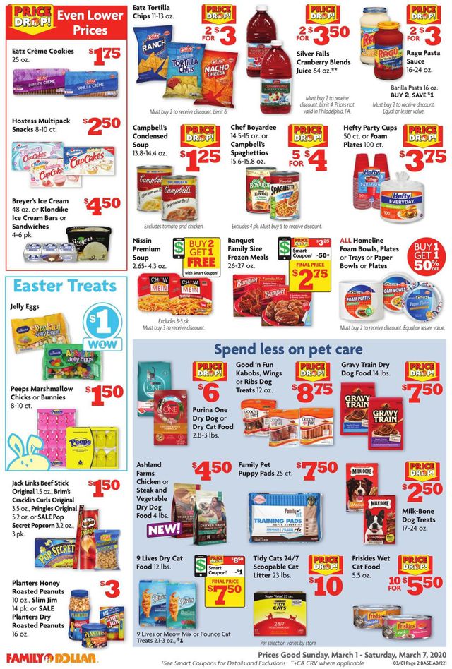 Family Dollar Ad from 03/01/2020