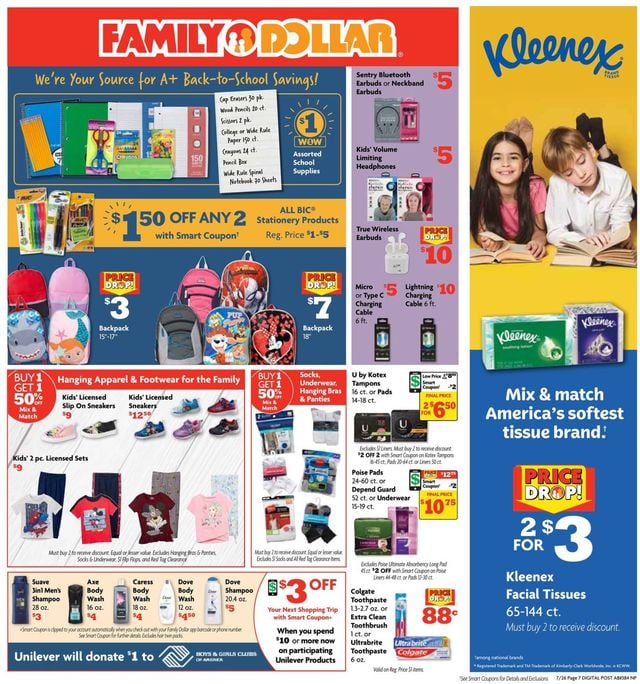 Family Dollar Ad from 07/26/2020