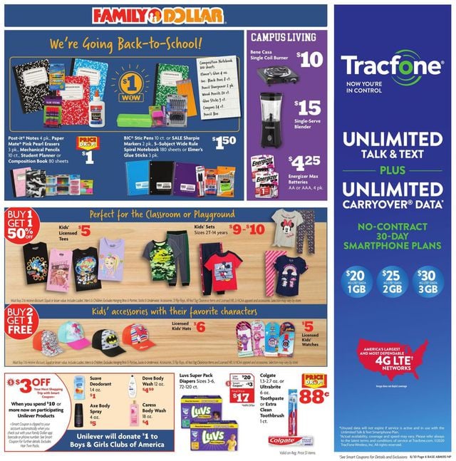 Family Dollar Ad from 08/30/2020