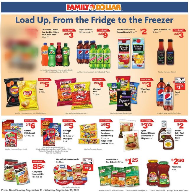 Family Dollar Ad from 09/13/2020