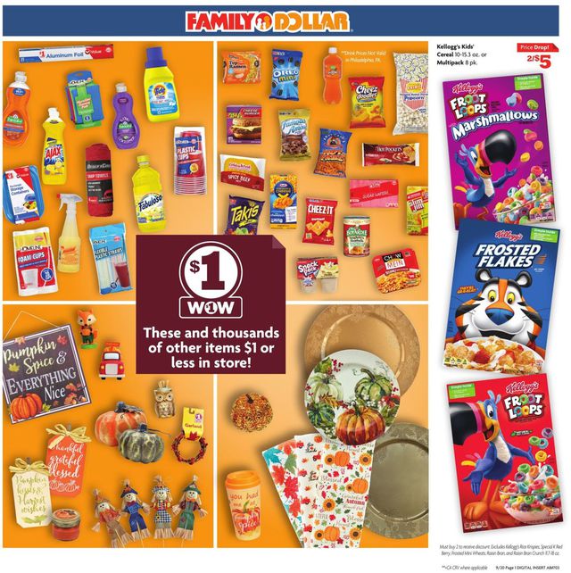 Family Dollar Ad from 09/20/2020