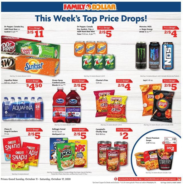 Family Dollar Ad from 10/11/2020