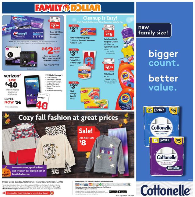 Family Dollar Ad from 10/25/2020
