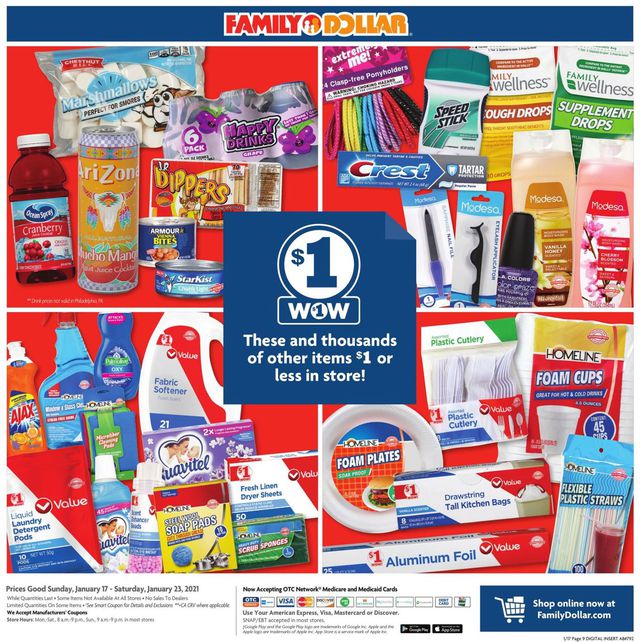 Family Dollar Ad from 01/17/2021