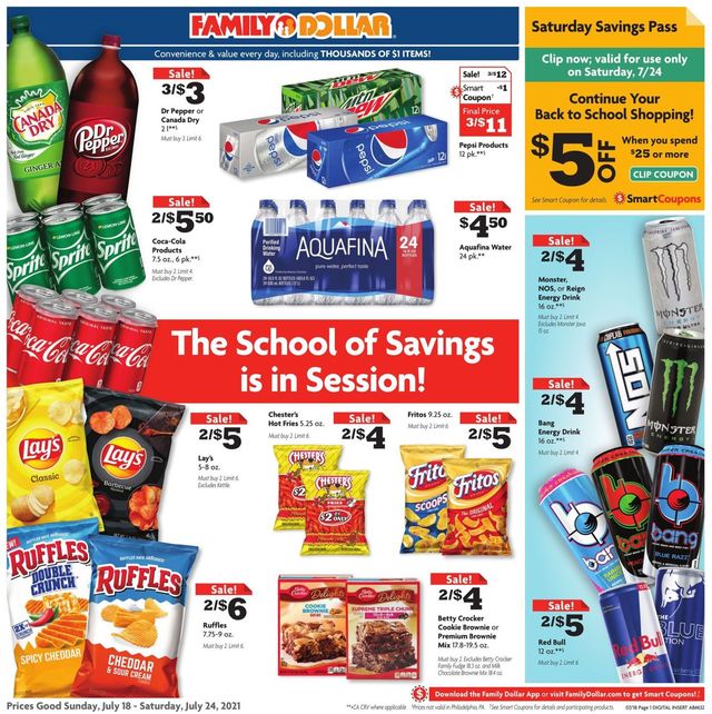Family Dollar Ad from 07/18/2021