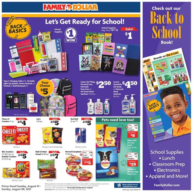 Family Dollar Ad from 08/01/2021