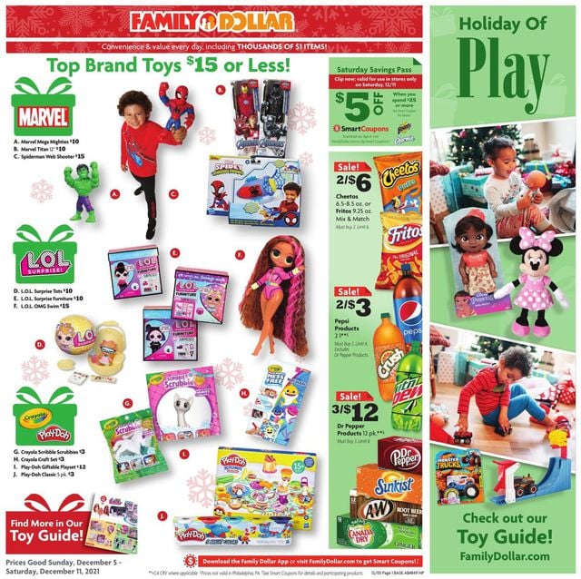 Family Dollar Ad from 12/05/2021