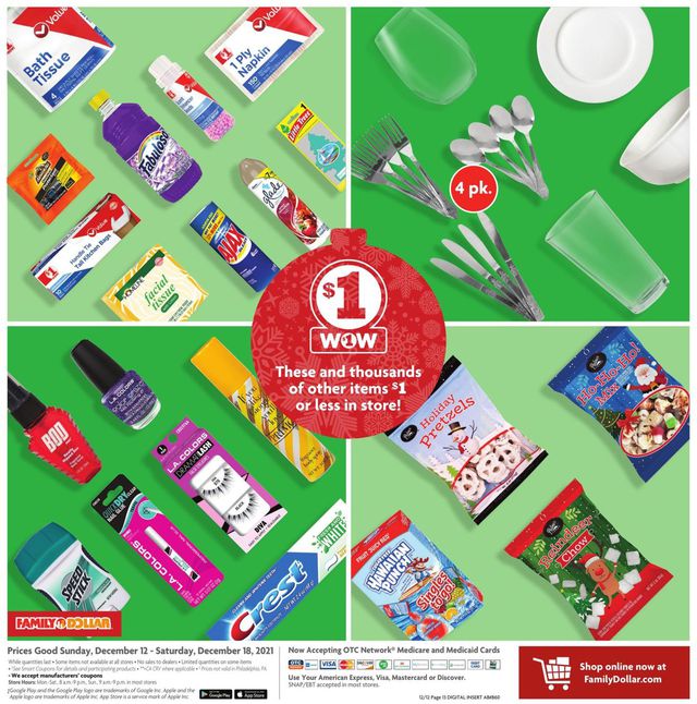 Family Dollar Ad from 12/12/2021