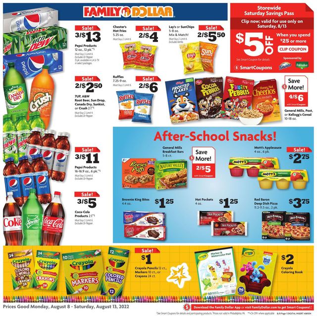 Family Dollar Ad from 08/08/2022