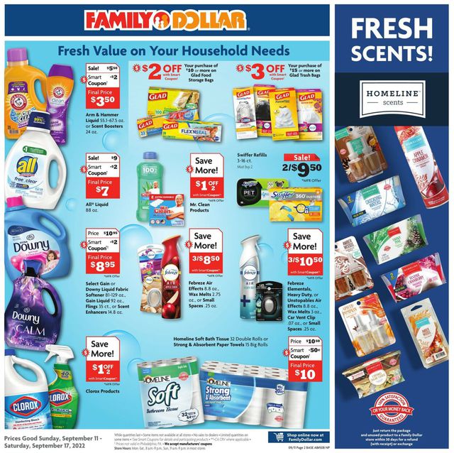 Family Dollar Ad from 09/11/2022
