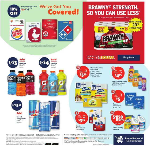 Family Dollar Ad from 08/20/2023