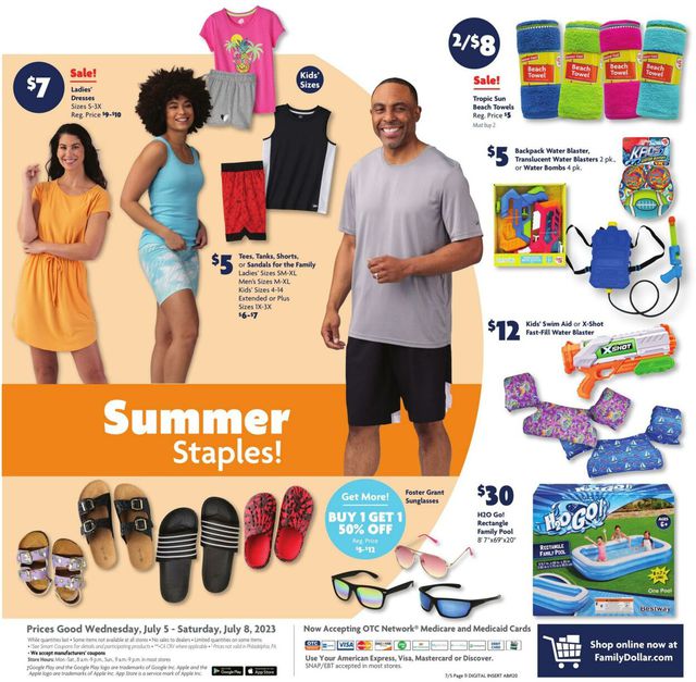 Family Dollar Ad from 07/05/2023