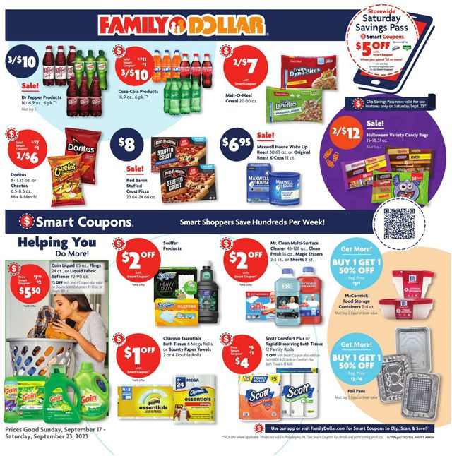 Family Dollar Ad from 09/17/2023