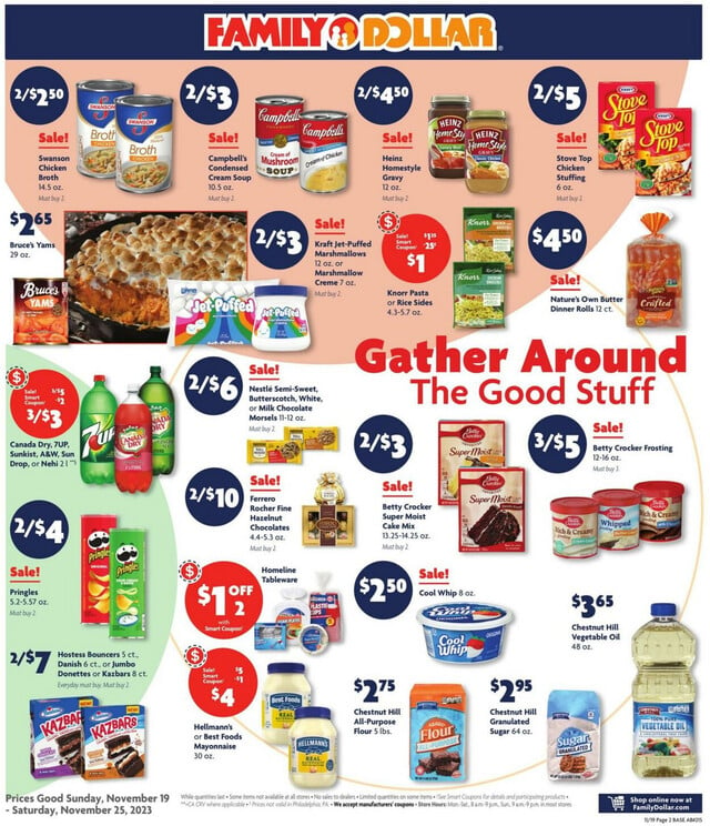 Family Dollar Ad from 11/19/2023