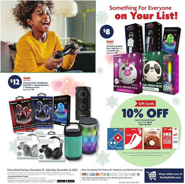 Family Dollar Ad from 12/10/2023