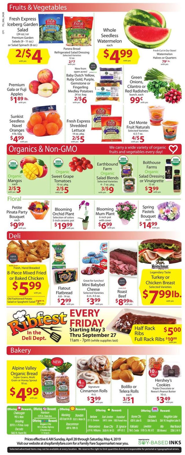 Family Fare Ad from 04/28/2019