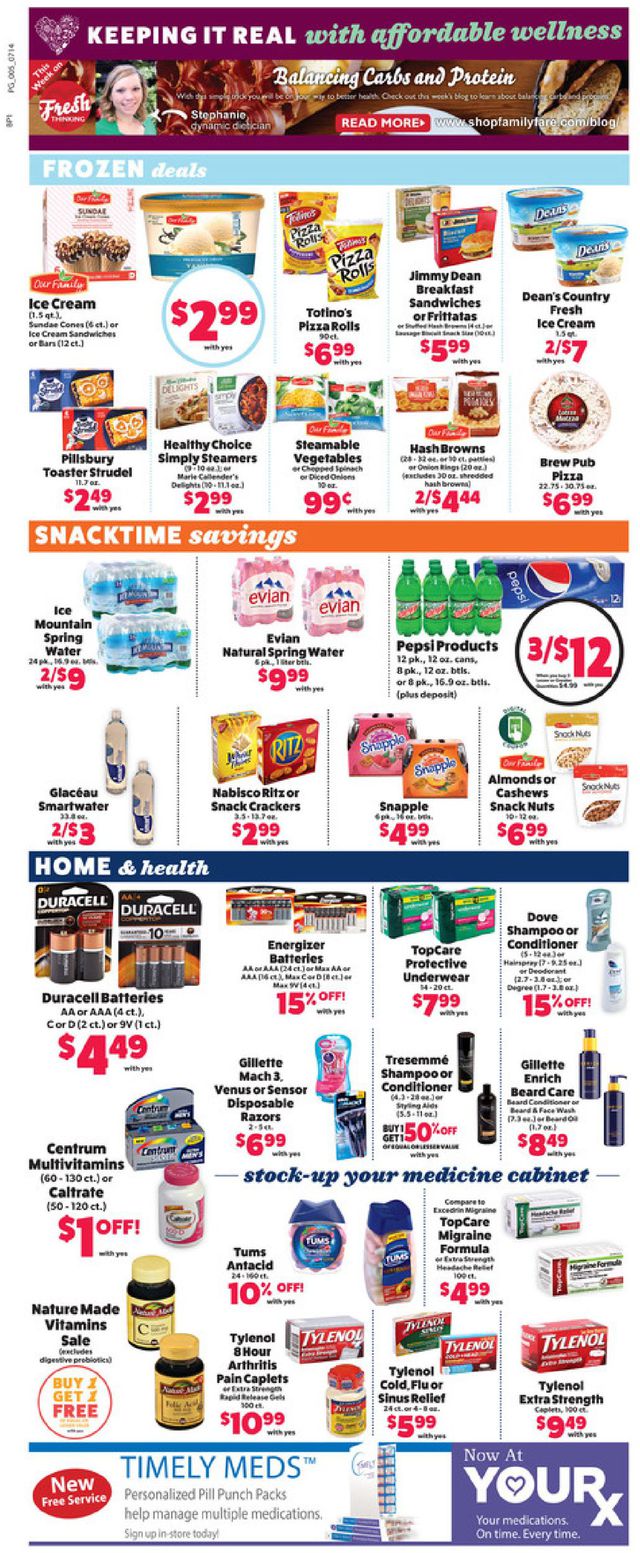 Family Fare Ad from 07/14/2019