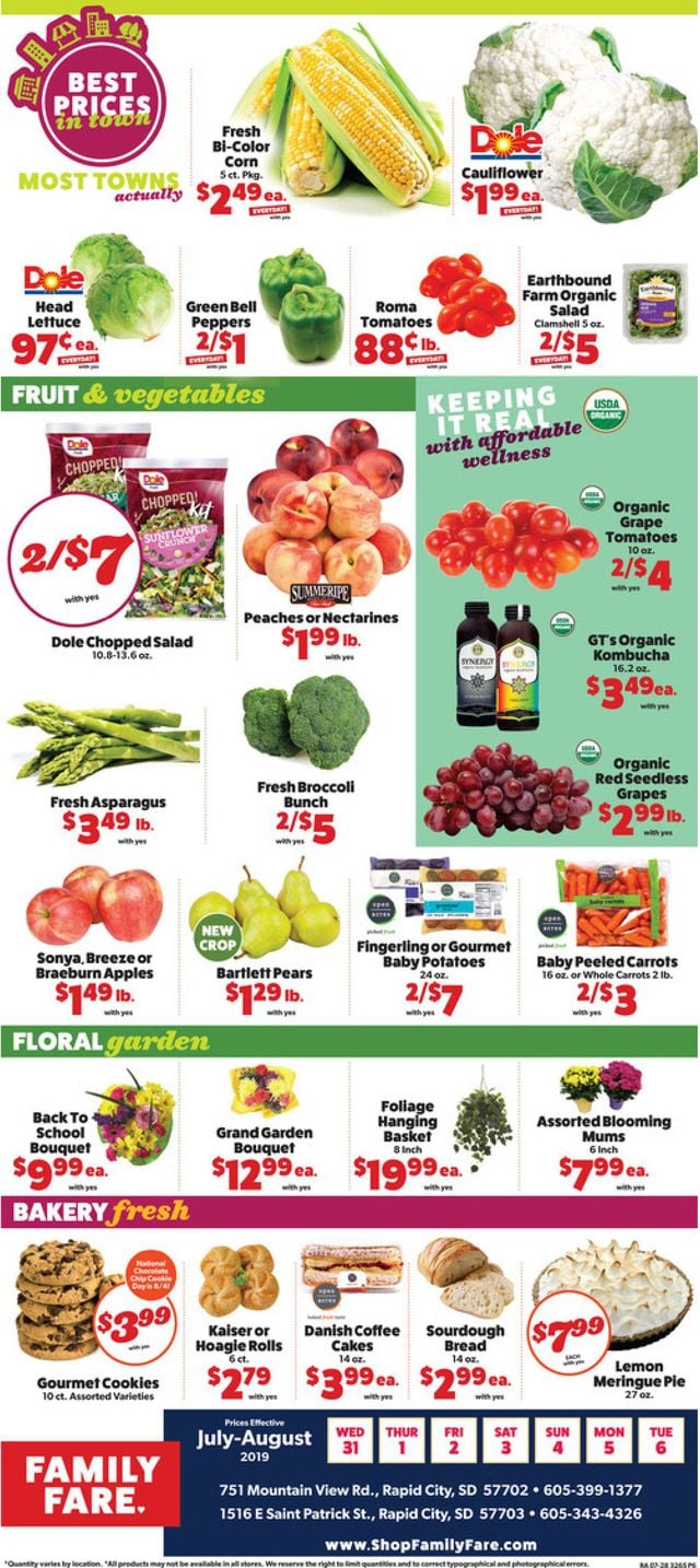 Family Fare Ad from 07/31/2019
