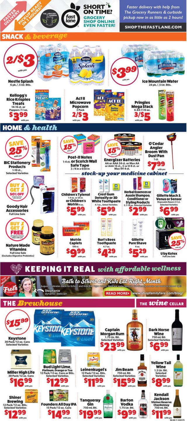 Family Fare Ad from 08/14/2019