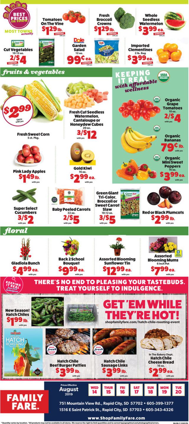 Family Fare Ad from 08/14/2019