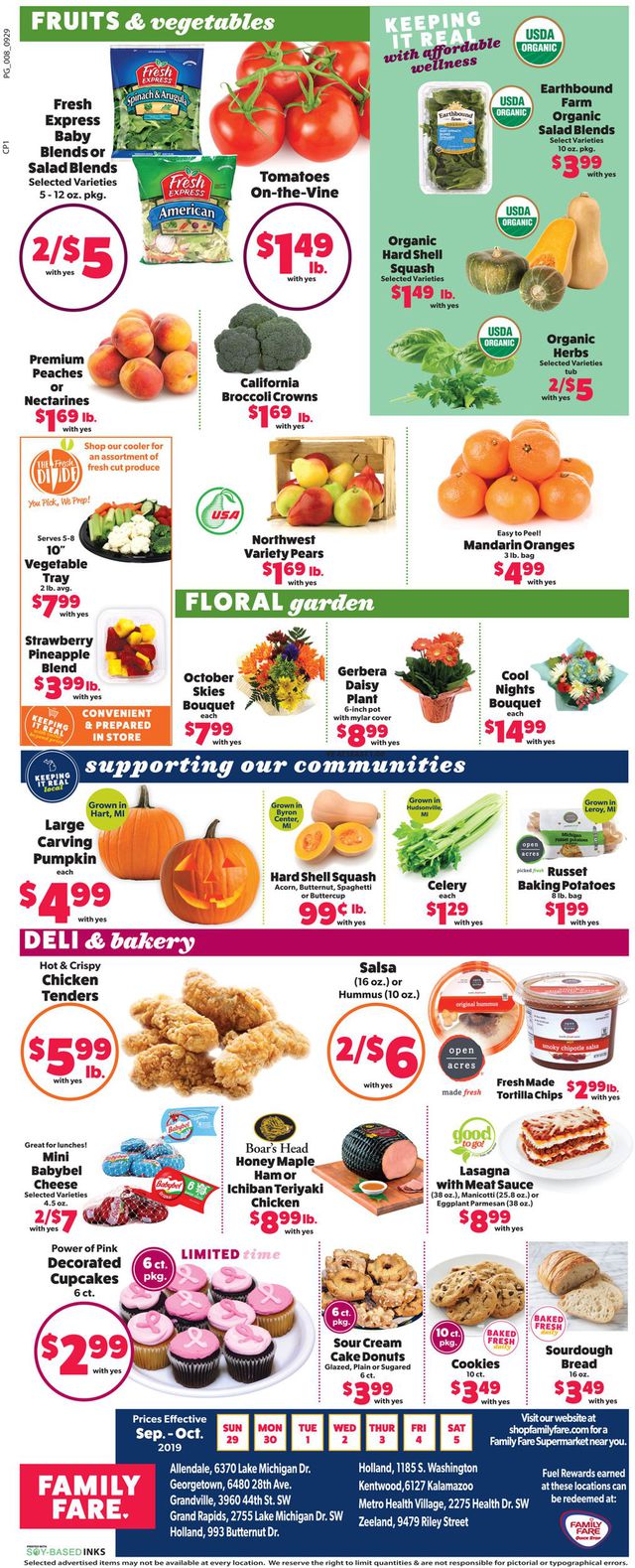Family Fare Ad from 09/29/2019